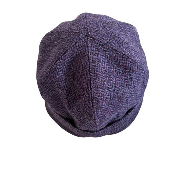 Mucros Ireland Purple Herringbone Wool Tweed Flapper Cloche Hat Retro Coquette main image 7